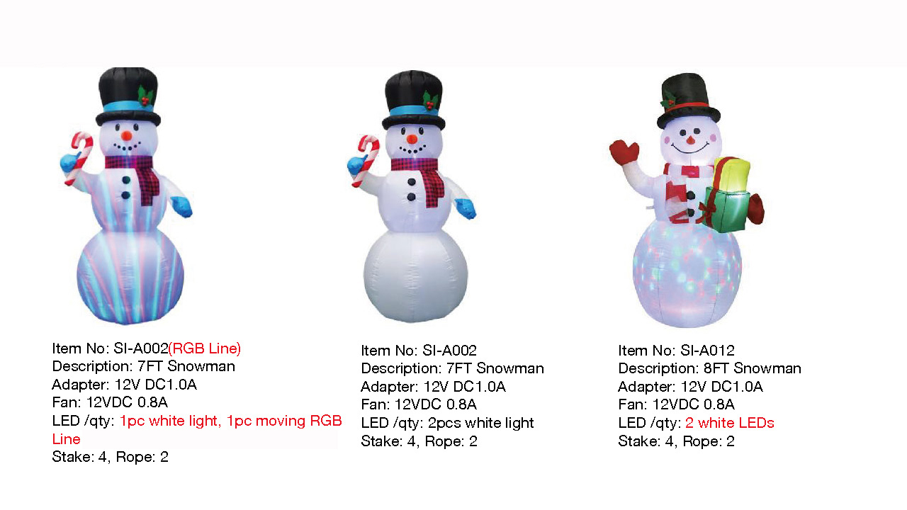 7FT,8FT雪人充气灯