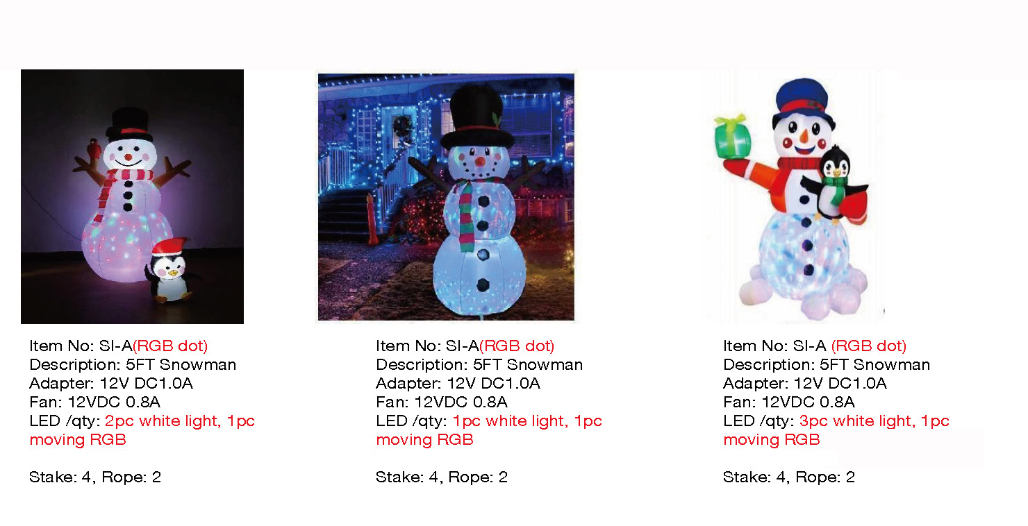 5英尺雪人充气灯