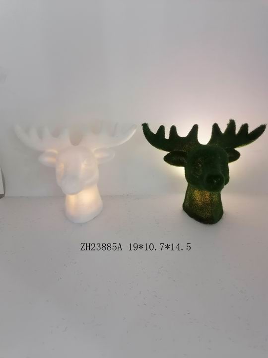 陶瓷白色和红色驯鹿灯 - 12