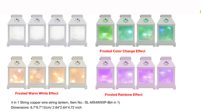 室内装饰 4 合 1 串铜线灯笼 - 20