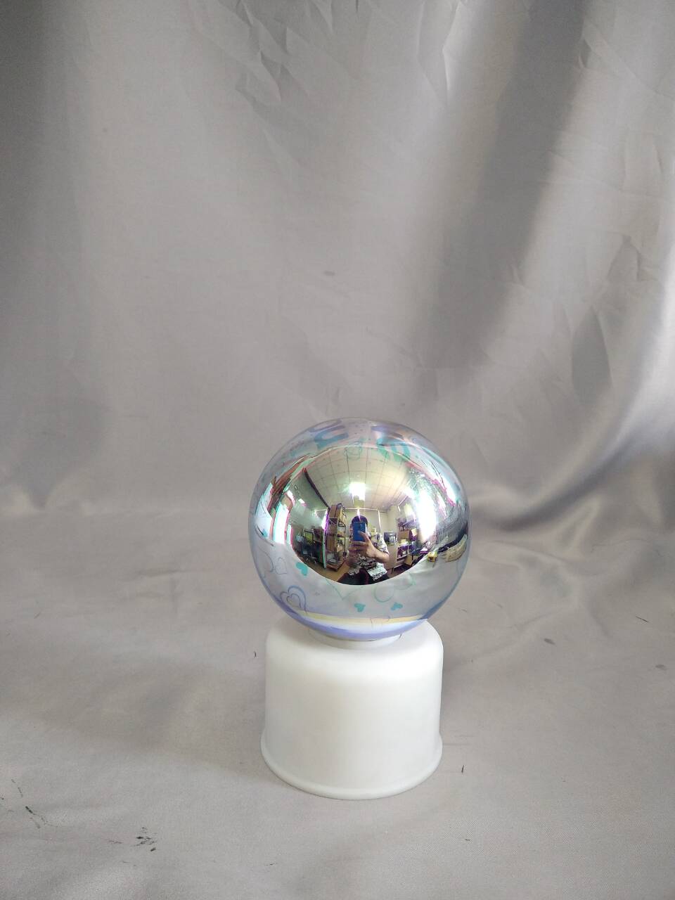 3D彩色幻想球灯（心形设计）带有旋转基础