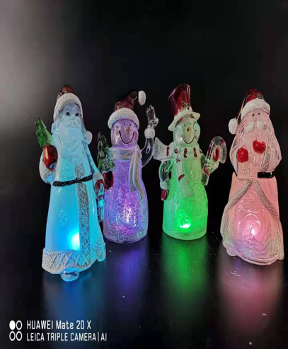 丙烯酸透明的圣诞老人和雪人
