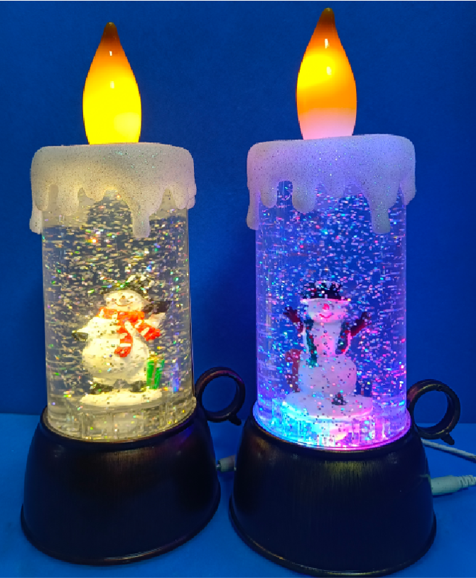 丙烯酸透明蜡烛水灯笼雪人